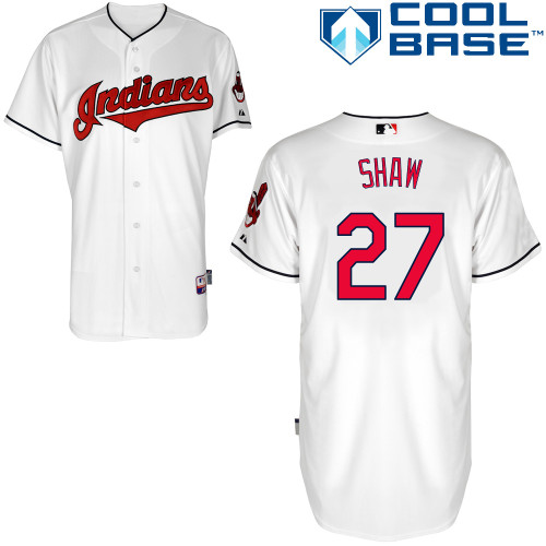 Bryan Shaw #27 MLB Jersey-Cleveland Indians Men's Authentic Home White Cool Base Baseball Jersey